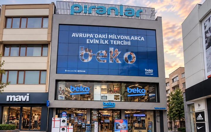 Piranlar Beko mağazasının dış cephesi